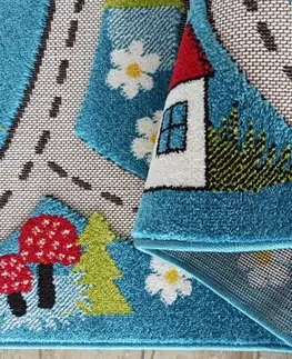 Dětské koberce Smyslový dětský koberec modrý Šířka: 150 cm | Délka: 200 cm