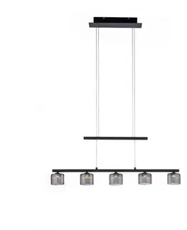 LED lustry a závěsná svítidla PAUL NEUHAUS LED závěsné svítidlo, černá, 5 ramenné, nastavitelná výška, nad jídelní stůl 3000K