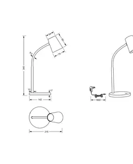 Stolní lampy NOWA GmbH LED stolní lampa Luis, 3stupňový stmívač, růžová