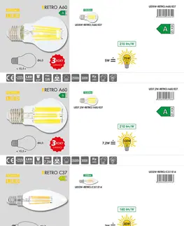 LED žárovky Ecolite LED zdroj E14 C37 2W 3000K 320lm LED2W-RETRO/C37/E14