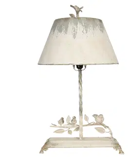 Lampy Kovová vintage stolní lampa s ptáčky Charlemagne - 44*43*75 cm Clayre & Eef 5LMP311