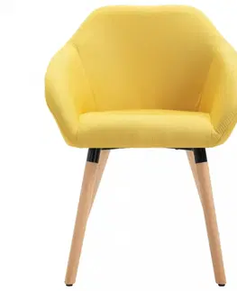 Židle Jídelní židle látka / dřevo Dekorhome Žlutá