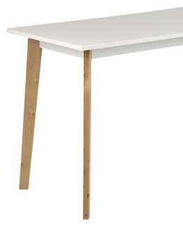 Psací stoly Dkton Designový psací stůl Niecy 117 cm bílý