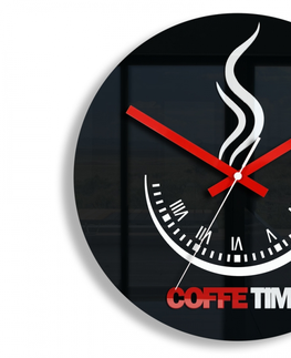 Hodiny ModernClock Nástěnné hodiny Coffe Time černé