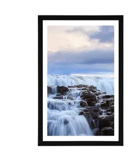 Příroda Plakát s paspartou vodopády na Islandu