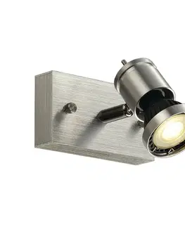 Moderní bodová svítidla SLV BIG WHITE ASTO 1, nástěnné a stropní svítidlo, jedna žárovka, QPAR51, kartáčovaný Al, max. 75 W 147441