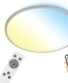 Chytré osvětlení BRILONER LED CCT Smart stropní svítidlo pr. 49 cm 42W 4500lm chrom BRILO 3065-014