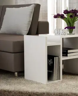 Stolky do obývacího pokoje Kalune Design Odkládací stolek Piyon bílý