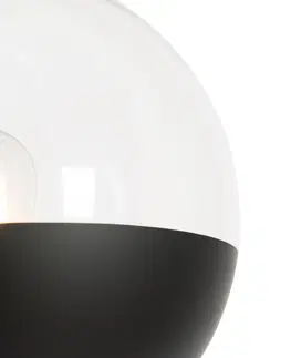 Stojaci lampy Retro stojací lampa černá s čirým sklem - Eclipse