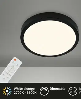 LED stropní svítidla BRILONER CCT LED přisazené svítidlo pr. 28 cm, 18 W, 2000 lm, černá BRILO 3701-015