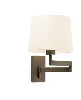 Nástěnná svítidla s látkovým stínítkem FARO ARTIS nástěnná lampa, bronzová/béžová, s nastavitelným ramenem