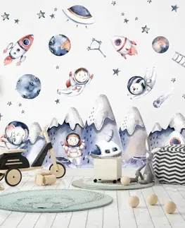Samolepky na zeď Dětské samolepky na zeď - Astronauti a vesmír pro kluky