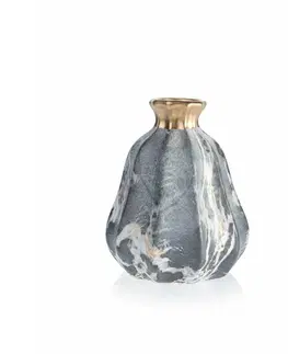 Dekorativní vázy DekorStyle Váza Liam Marbling Gold 13 cm