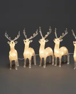 Venkovní vánoční figurky Konstsmide Christmas Světelné LED figurky sobů pro venkovní použití, sada 5 kusů