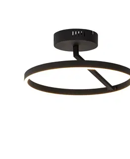 Stropni svitidla Designové stropní svítidlo černé vč. LED 3-stupňově stmívatelné - Anello