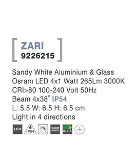 LED venkovní nástěnná svítidla NOVA LUCE venkovní nástěnné svítidlo ZARI bílý hliník a sklo Osram LED 4x1W 3000K 100-240V 4x38st. IP54 světlo ve čtyřech směrech 9226215