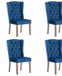 Židle Jídelní židle 4 ks samet / kaučukovník Dekorhome Vínová