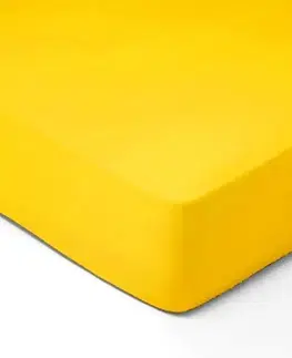 Prostěradla Forbyt, Prostěradlo, Jersey, žlutá 100 x 220 cm