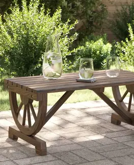 Zahradní stolky Zahradní konferenční stolek 90x50x40 cm masivní jedlové dřevo