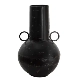 Dekorativní vázy Černá kovová dekorační váza s odřením Tinn - Ø 26*42 cm Clayre & Eef 6Y4515
