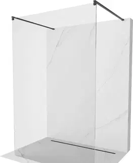 Sprchové zástěny MEXEN/S Kioto Sprchová zástěna WALK-IN volněstojící 115 x 200, transparent 8 mm, černá 800-115-002-70-00