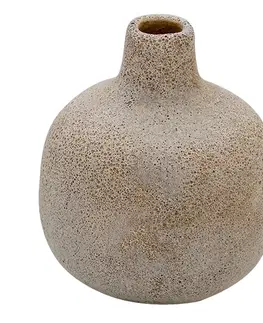 Dekorativní vázy Krémová keramická váza s patinou Annora - Ø 9*9 cm Clayre & Eef 6CE1318