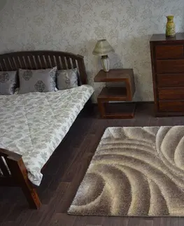 Koberce a koberečky Dywany Lusczow Kusový koberec Shaggy SPACE 3D RICHARD světle hnědý, velikost 120x170