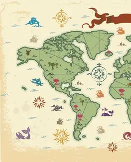 Samolepící tapety Samolepící tapeta originální mapa světa