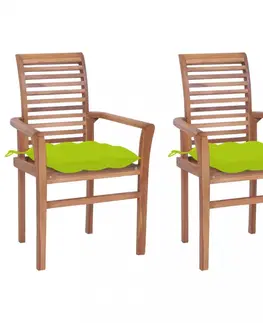 Zahradní židle Zahradní jídelní židle s poduškou 2 ks teak Dekorhome Modrá