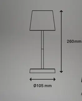 Venkovní osvětlení terasy Briloner Stolní lampa LED Piha s dobíjecí baterií, černá