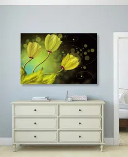 Abstraktní obrazy Obraz květiny ze zlata