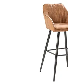 Barové židle LuxD Designová barová židle Esmeralda vintage hnědá