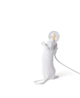 Vnitřní dekorativní svítidla SELETTI LED deko stolní lampa Mouse Lamp USB stojící bílá