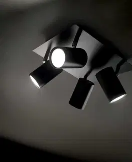 Bodová svítidla Bodové stropní svítidlo Ideal Lux Spot PL4 nero 156781 4x50W černé