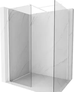 Sprchové zástěny MEXEN/S Kioto Sprchová zástěna Walk-in 160 x 105 cm, transparent, bílá 800-160-202-20-00-105
