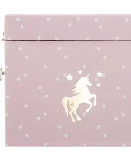 Šperkovnice DekorStyle Hrací skříňka Unicorn růžová