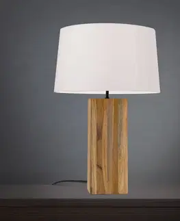 Stolní lampy Orion Stolní lampa Dallas dřevěný podstavec tvaru kvádru