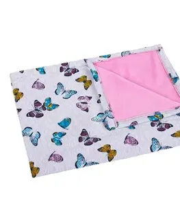 Dětské deky Bellatex Dětská deka Bára Motýlek růžová, 75 x 100 cm
