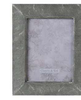 Klasické fotorámečky Šedý antik fotorámeček s plastickým okrajem - 23*2*28 cm / 15*20 cm Clayre & Eef 2F0922