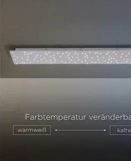 LED stropní svítidla LEUCHTEN DIREKT is JUST LIGHT LED stropní svítidlo hranaté v barvě oceli s hvězdným nebem a nastavitelou barvou světla 2700-5000K