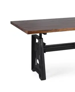 Designové a luxusní jídelní stoly Estila Industriální jídelní stůl HIERRO z masivního mangového dřeva s kovovou konstrukcí 160cm