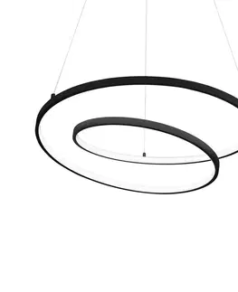 Závěsná světla Ideallux Ideal Lux Oz LED závěsné světlo Ø 80 cm černé