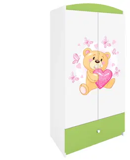 Dětský nábytek Kocot kids Dětská skříň Babydreams 90 cm medvídek s motýlky zelená