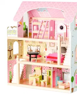 Domečky pro panenky ECOTOYS Dřevěný domek pro panenky Pohádková rezidence Eco Toys
