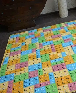 Koberce a koberečky Dywany Lusczow Dětský kusový koberec LEGO zelený, velikost 200x250