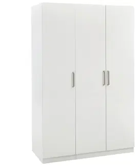 Šatní skříně s otočnými dveřmi 3dveřová Skříň Unit Bez Vybavení, Bílá
