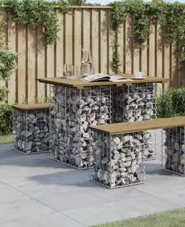 Zahradní lavice Zahradní lavice gabionový design 100 x 70 x 72 cm borové dřevo