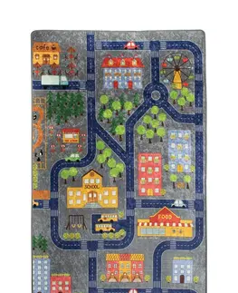 Koberce a koberečky Conceptum Hypnose Dětský koberec Malé město 140x190 cm šedý