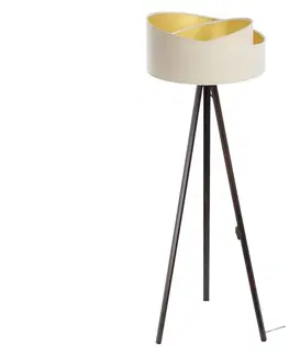 Lampy  Stojací lampa GALAXY 1xE27/60W/230V krémová/hnědá 