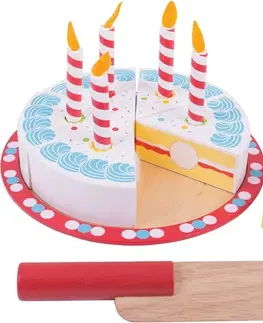 Hrajeme si na domácnost Bigjigs Toys Krájecí narozeninový dort CAKE